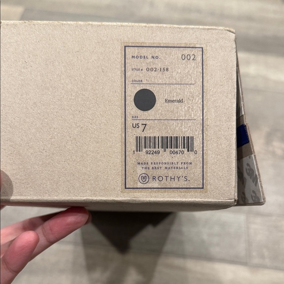 Rothy's Dark Green and Blue Trim Flats - Picture 7 of 8